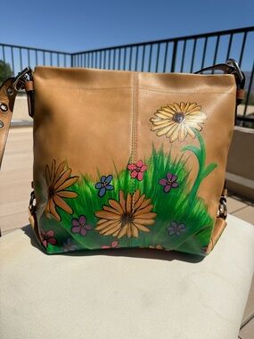 Coach Smooth camel Duffle Shoulder Bag F15064 Hand Painted